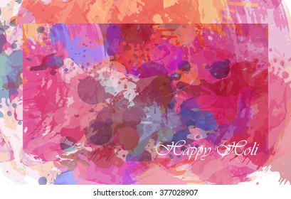 Creative Happy Holi background. Abstract watercolor art hand paint on white background. Vector illustration for your design