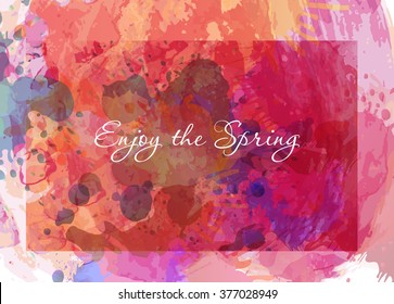 Creative Happy Holi background. Abstract watercolor art hand paint on white background. Vector illustration for your design