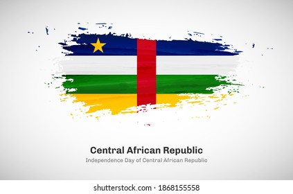 Creative happy independence day of Central African Republic country with grungy watercolor country flag background