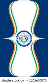 creative happy independence day of india illustration vector, tricolor wave strip banner design