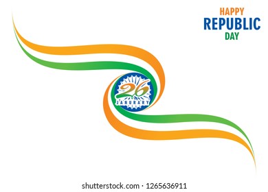 creative happy independence day of india illustration vector, tricolor wave strip banner design