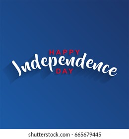 creative happy independence day lettering with shadow, fourth of july