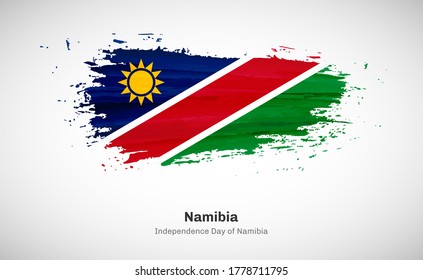 Creativo día feliz de la independencia del país de Namibia con un fondo de bandera de color de agua gris