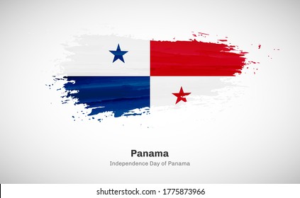 Creative happy independence day of Panama country with grungy watercolor country flag background