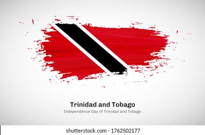 Creative happy independence day of Trinidad and Tobago country with grungy watercolor country flag background