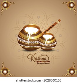 Creative happy janmashtami celebration card