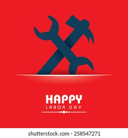 Creative happy labor day greeting stock vector