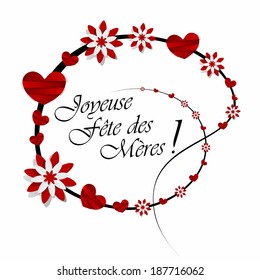 Creative Happy Mother's Day Card with Hearts vector illustration