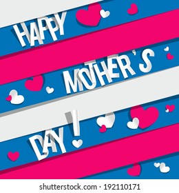 Creative Happy Mother's Day Card with Hearts vector illustration