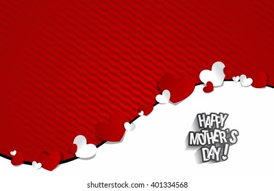 Creative Happy Mother's Day Card with Hearts vector illustration
