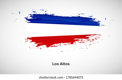 Creative happy national day of Los Altos country with grungy watercolor country flag background