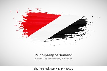 Creative happy national day of Principality of Sealand country with grungy watercolor country flag background