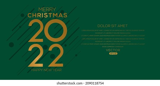 Creative (Happy new 2022 year and merry Christmas) Christmas and New Year background, posters, cards, headers, website template, Vector illustration.