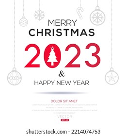 Creativo (Feliz nuevo año 2023 y feliz Navidad) fondo de Navidad y Año Nuevo, afiches, tarjetas, encabezados, plantilla de sitio web, ilustración vectorial.