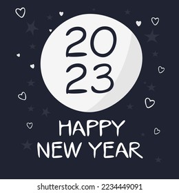 Creativo (Feliz nuevo año 2023 y feliz Navidad) fondo de Navidad y Año Nuevo, afiches, tarjetas, encabezados, plantilla de sitio web, ilustración vectorial.