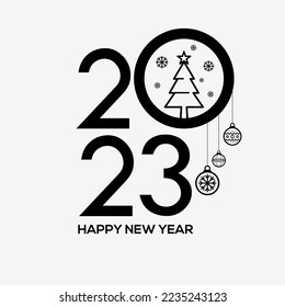 Creative (Happy new 2023 year and Frory Christmas) Weihnachten und Neujahr Hintergrund, Plakate, Karten, Kopfzeilen, Website-Vorlage, Vektorgrafik.