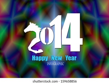 Creative Happy New Year 2014. Infographic Calendars. Vector