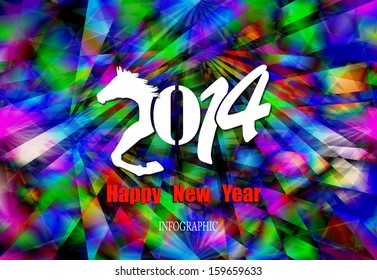 Creative Happy New Year 2014. Infographic Calendars. Vector