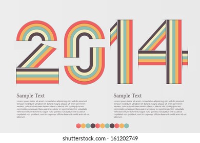 creative happy new year 2014 design, eps10 vector background