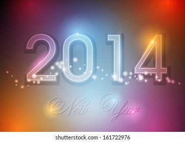 Creative happy New year 2014 Vector abstract background design.