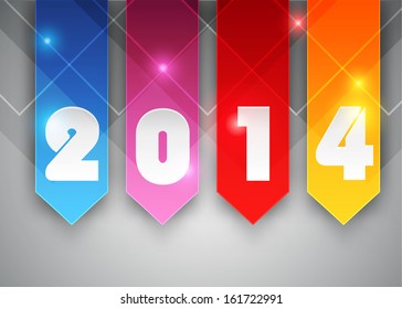 Creative happy New year 2014 Vector abstract background design.