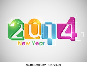 Creative happy New year 2014 Vector abstract background design.