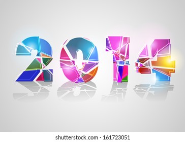 Creative happy New year 2014 Vector abstract background design.