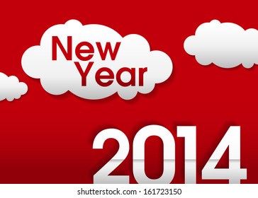 Creative happy New year 2014 Vector abstract background design.