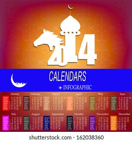 Creative Happy New Year 2014 celebration background.Vector