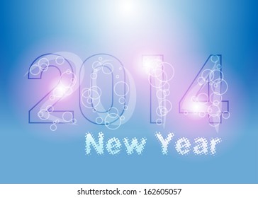 Creative happy New year 2014 abstract background design. 