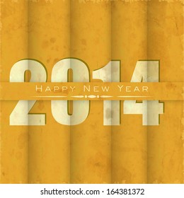 Flyer, banner, afiche o invitación para las celebraciones de Creative Happy 2014 con un elegante texto sobre un gris amarillo fondo. 