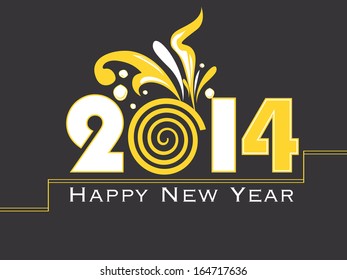 creative happy new year 2014 design.celebration party poster, banner or invitations.