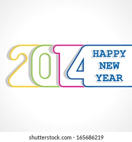 creative happy new year 2014 design stock vector