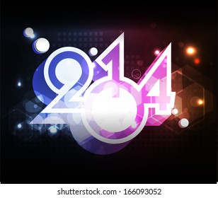 creative happy new year 2014 design.celebration party poster, banner or invitations.