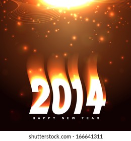 creative happy new year 2014 greeting design