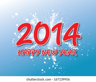 Creative happy new year 2014 design. Vector illustration.