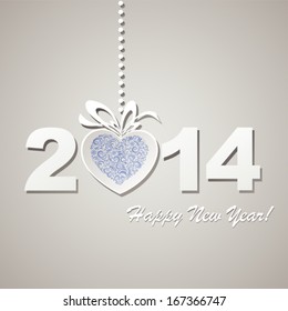 Creative happy new year 2014 design. Vector Illustration 
