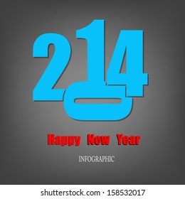 Creative Happy New Year 2014.Infographic Calendars Vector
