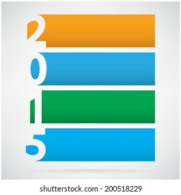 Creative happy new year 2015 text Design. Vector illustration.