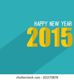 creative happy new year 2015 design.  Flat design.