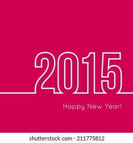 creative happy new year 2015 design.  Flat design.