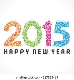 creative happy new year 2015 design with small swirl design vector