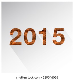Creative happy new year 2015 text design. Vector illustration.