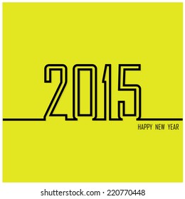 Creative happy new year 2015 text Design. Vector illustration.