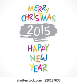 creative happy new year 2015 greeting design vector