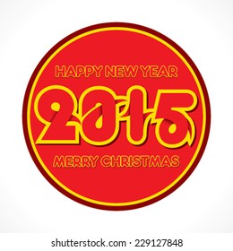 creative happy new year 2015 design label vector