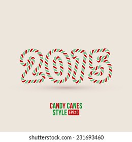 creative happy new year 2015 candy canes style