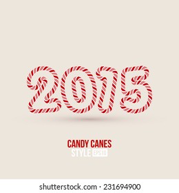 creative happy new year 2015 candy canes style