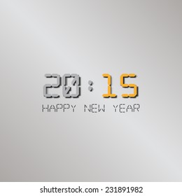 Creative happy new year 2015 design. Holiday minimalist poster (EPS10 Vector)