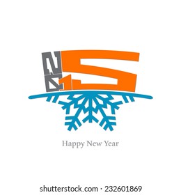 Creative happy new year 2015 design. Holiday minimalist poster (EPS10 Vector)